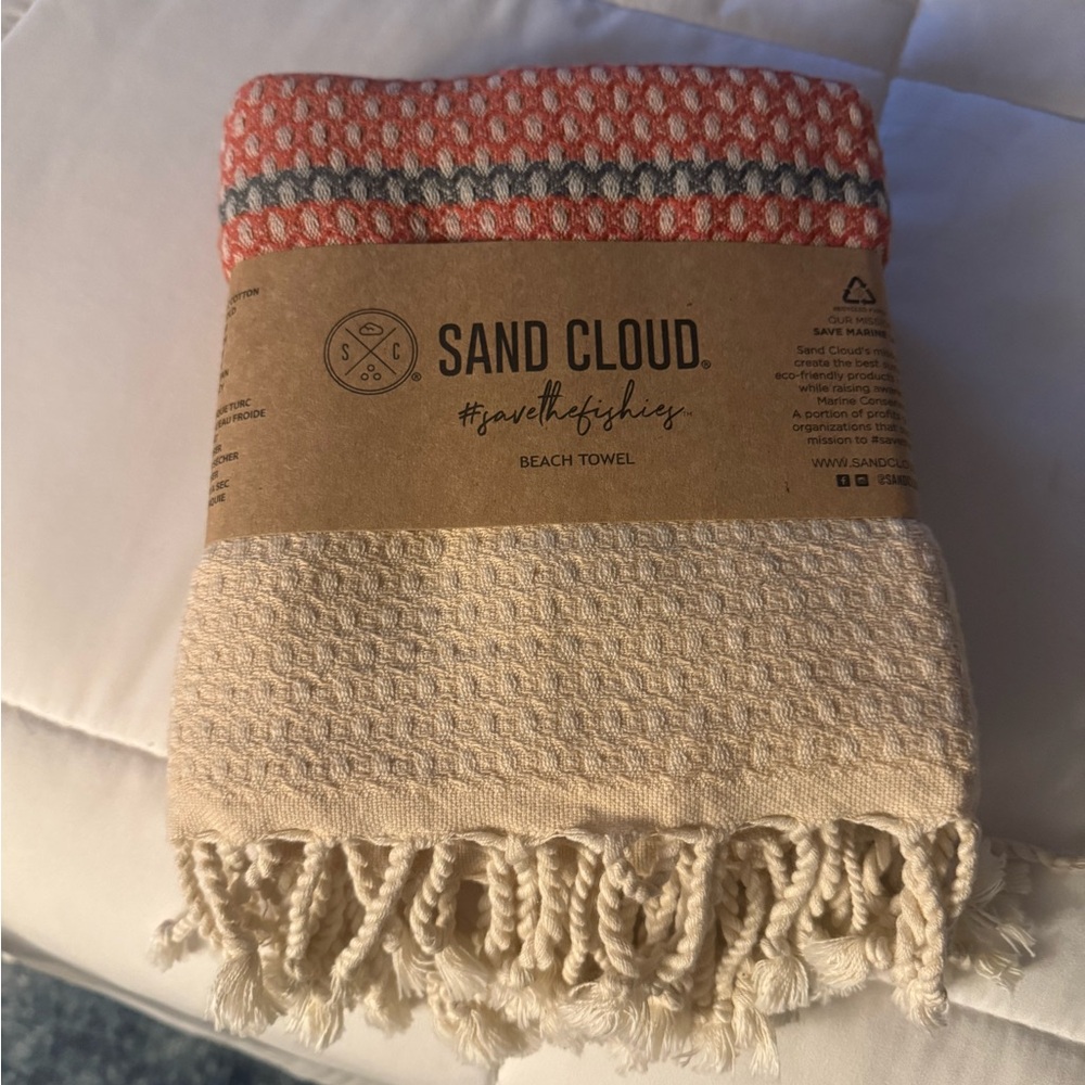 Red and Cream Beach Towel